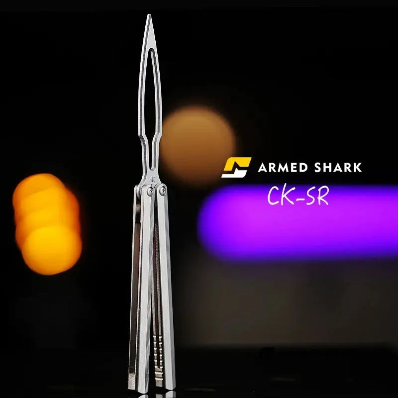 ARMED SHARK CK-SR Balisong Trainer Clone Titanium Handle livebalisong