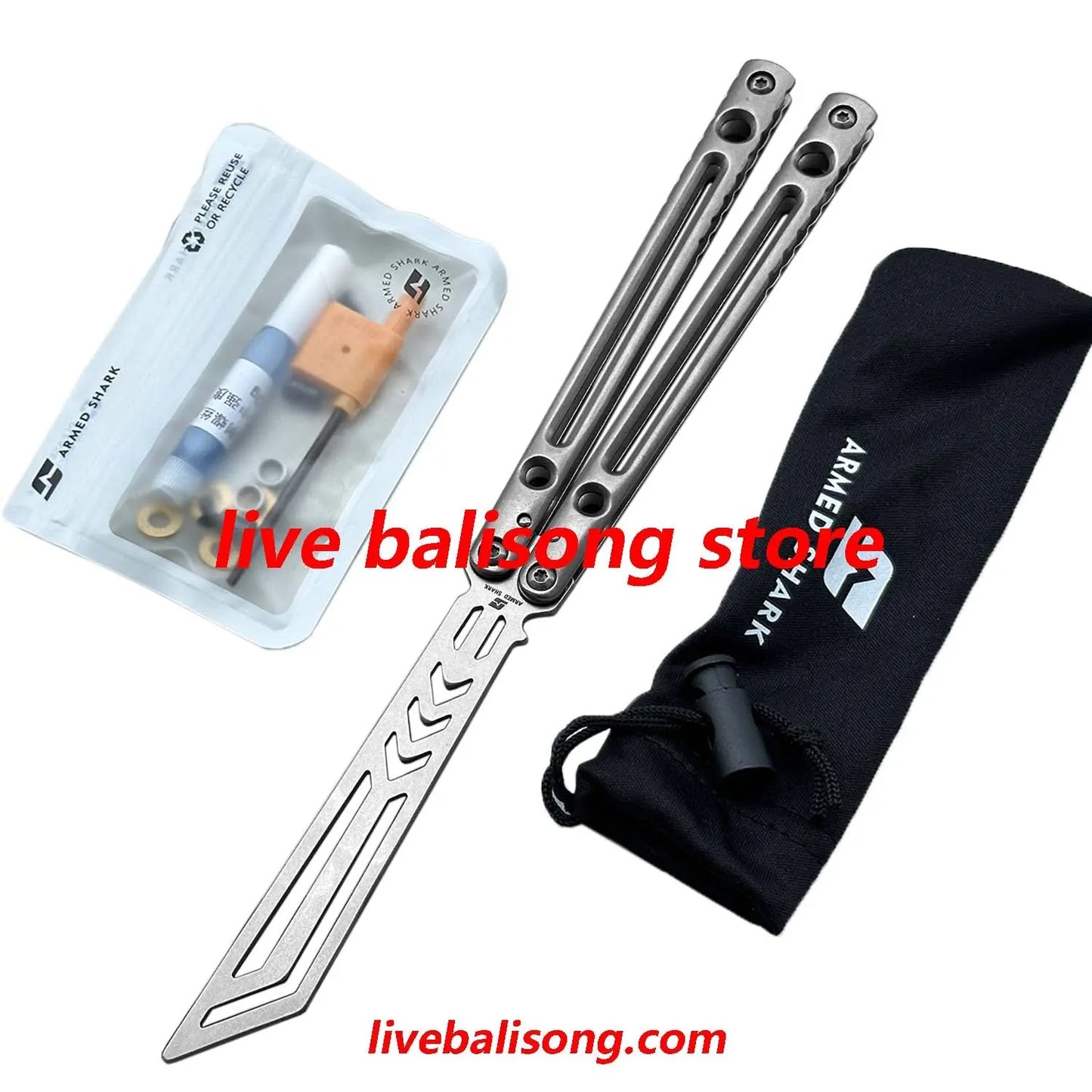 ARMED SHARK Danger Wanderer Balisong Trainer Bushings System Stainless steel Handle livebalisong