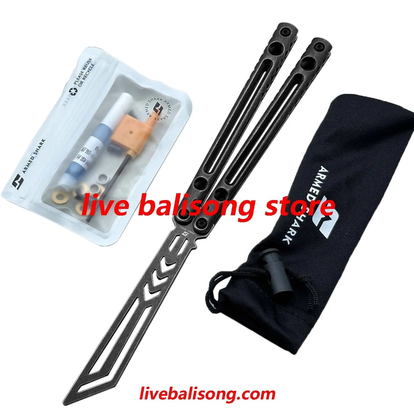 ARMED SHARK Danger Wanderer Balisong Trainer Bushings System Stainless steel Handle livebalisong