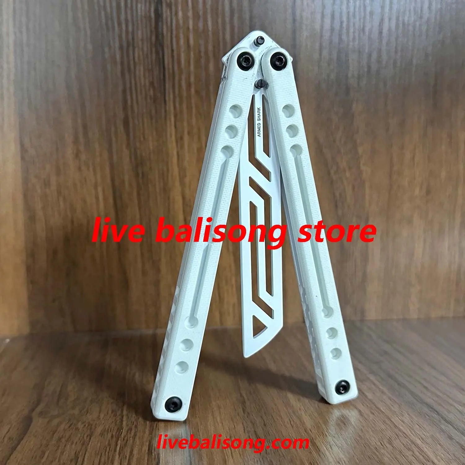 ARMED SHARK Ghost Balisong Trainer Clone Ceramic Coating livebalisong