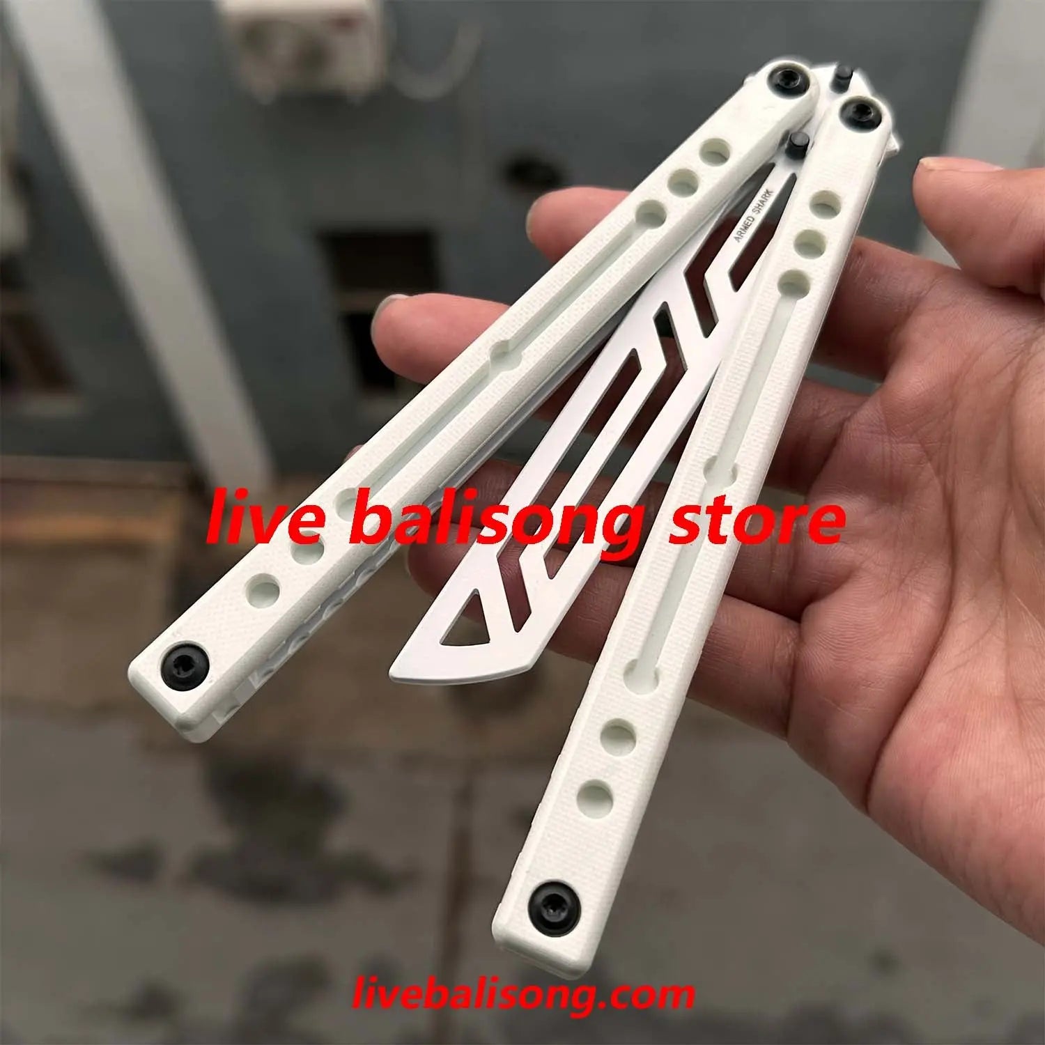 ARMED SHARK Ghost Balisong Trainer Clone Ceramic Coating livebalisong