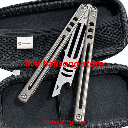 ARMED SHARK Madko Balisong Trainer Clone Titanium Handle livebalisong