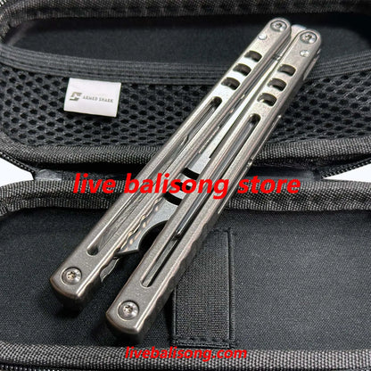 ARMED SHARK Madko Balisong Trainer Clone Titanium Handle livebalisong