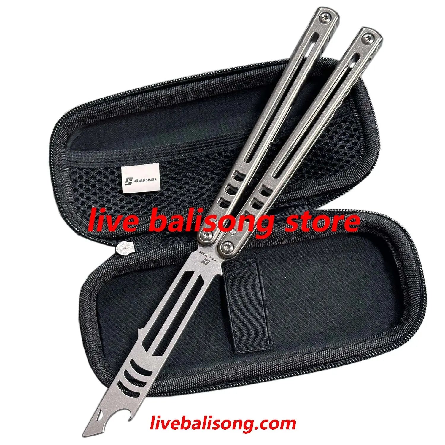 ARMED SHARK Madko Balisong Trainer Clone Titanium Handle livebalisong