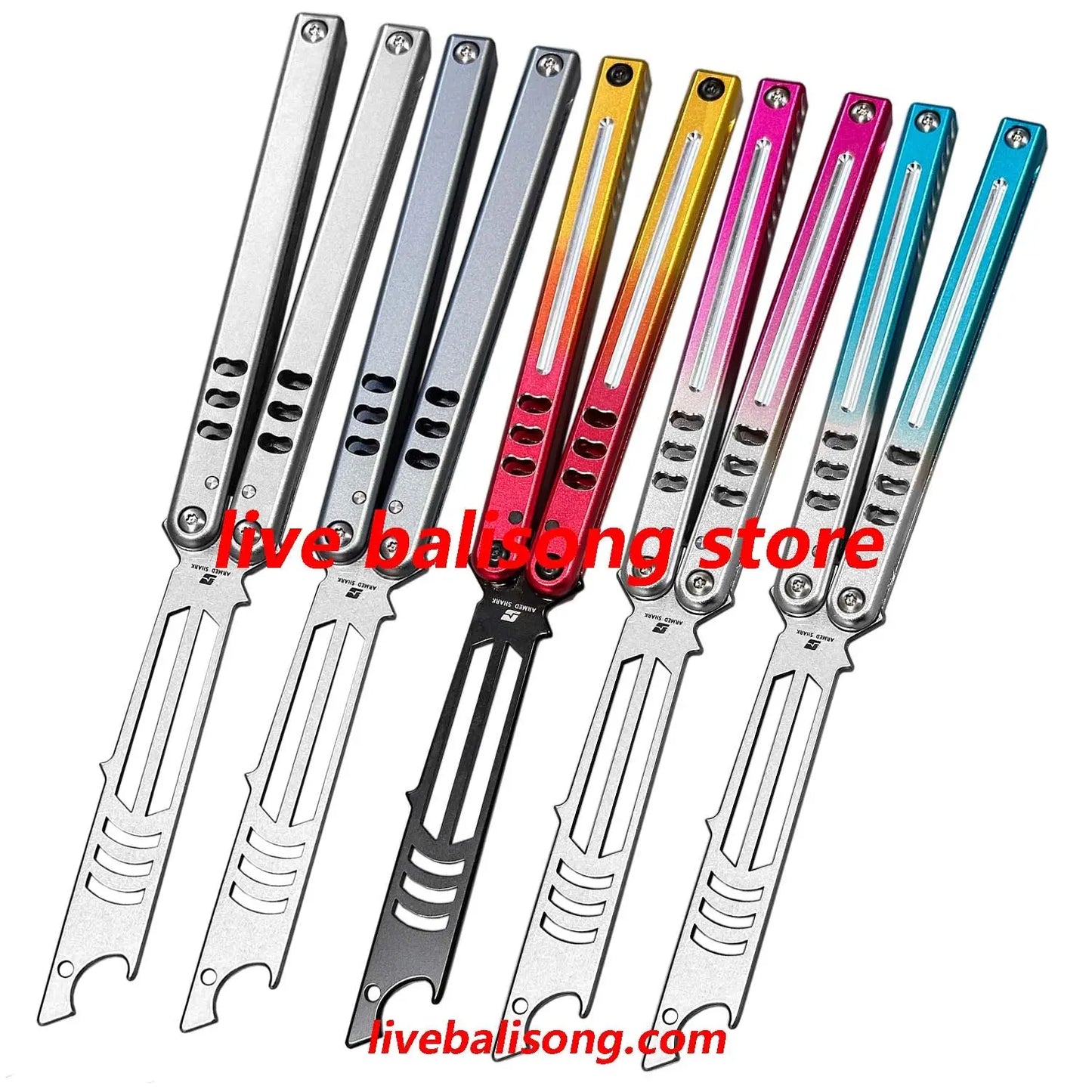 ARMED SHARK Mako V4.5 Clone Bottle Opener Balisong Trainer Bushings system livebalisong