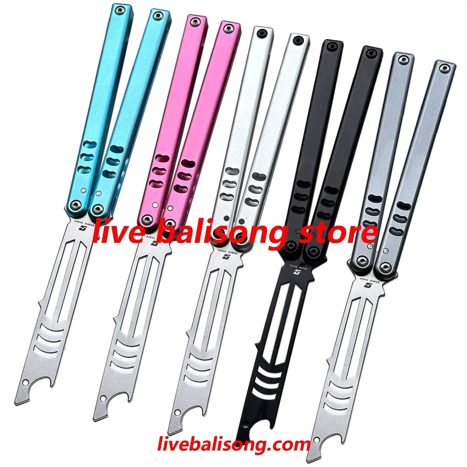 ARMED SHARK Mako V4.5 Clone Bottle Opener Balisong Trainer Bushings system livebalisong