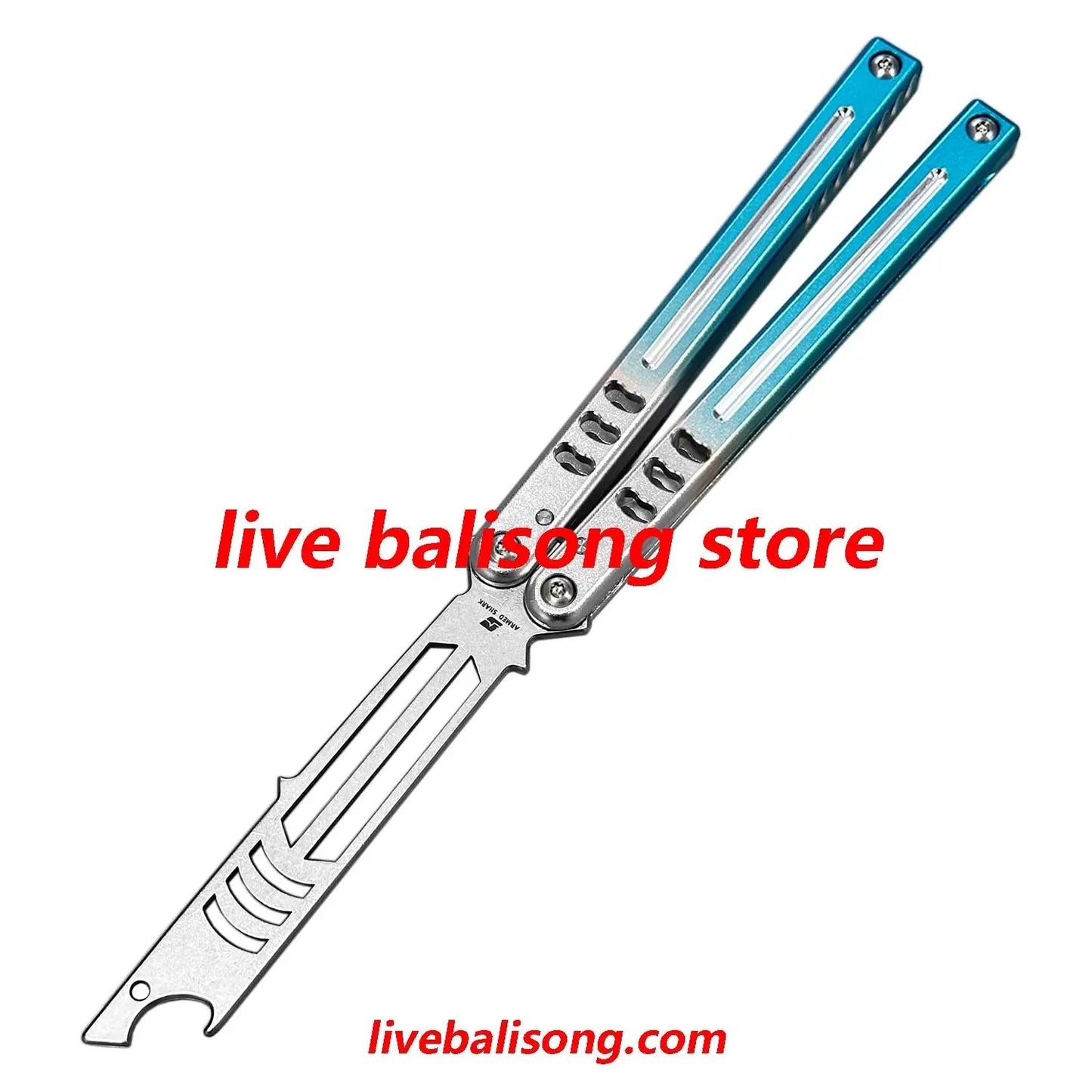 ARMED SHARK Mako V5 Clone Bottle Opener Balisong Trainer Bushings system livebalisong