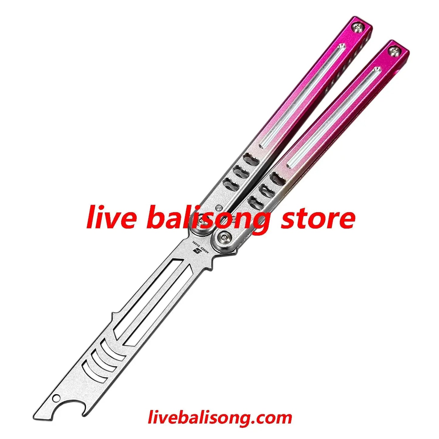 ARMED SHARK Mako V5 Clone Bottle Opener Balisong Trainer Bushings system livebalisong