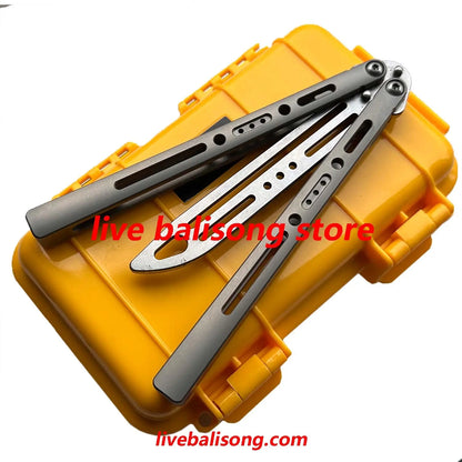 ARMED SHARK Sentinel Balisong Trainer Clone Titanium Handle livebalisong