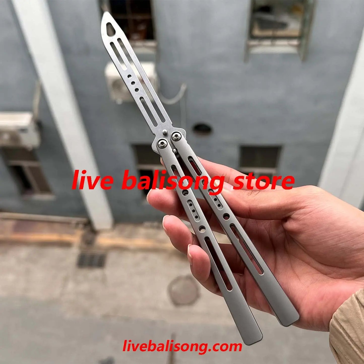 ARMED SHARK Sentinel Balisong Trainer Clone Titanium Handle livebalisong