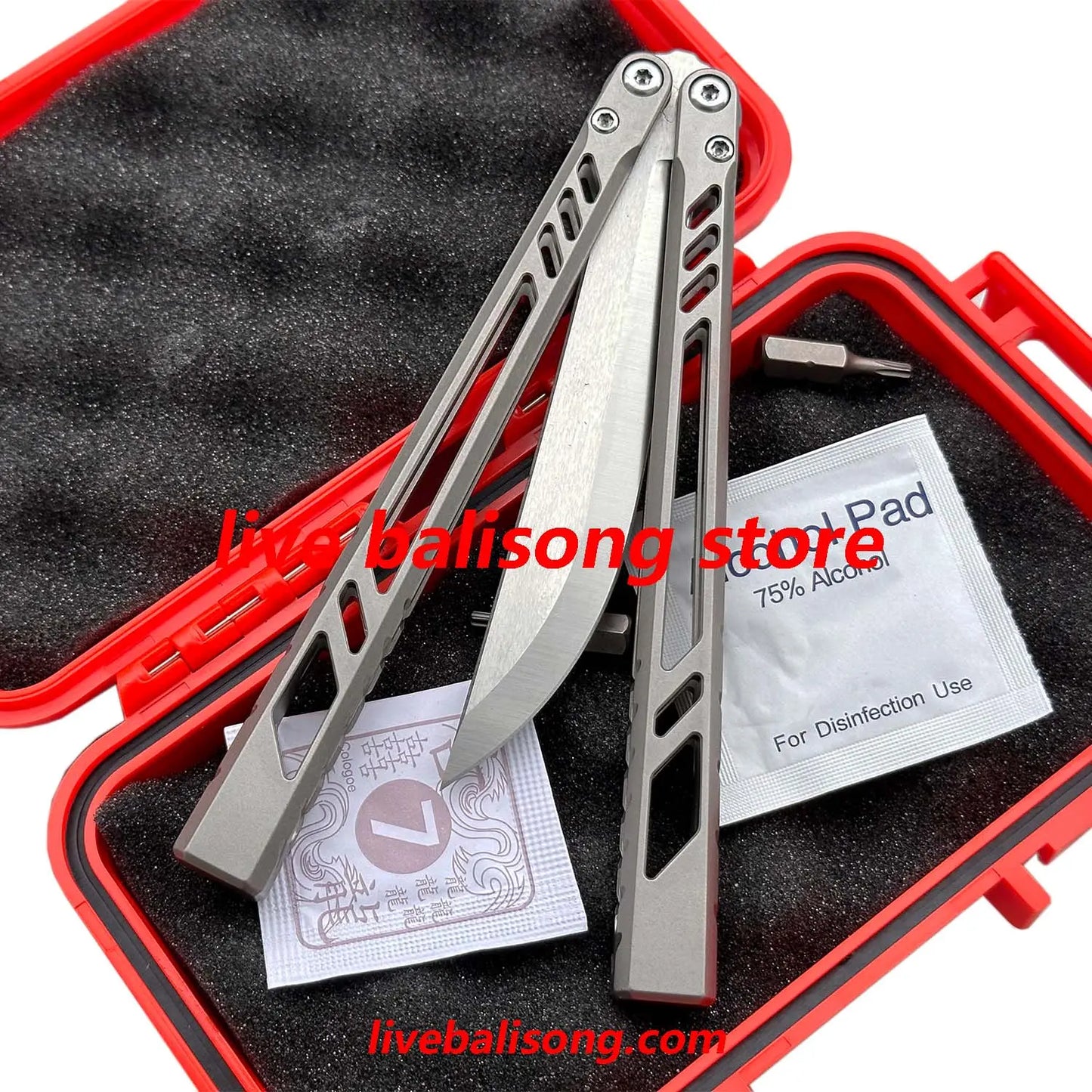 BaliX Ti Barebones Balisong Clone Titanium Handle Bushing System livebalisong