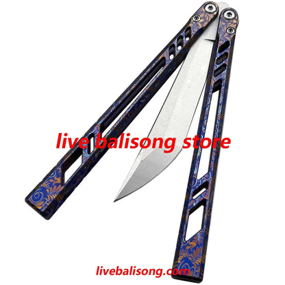 BaliX Ti Barebones Balisong Clone Titanium Handle Bushing System livebalisong