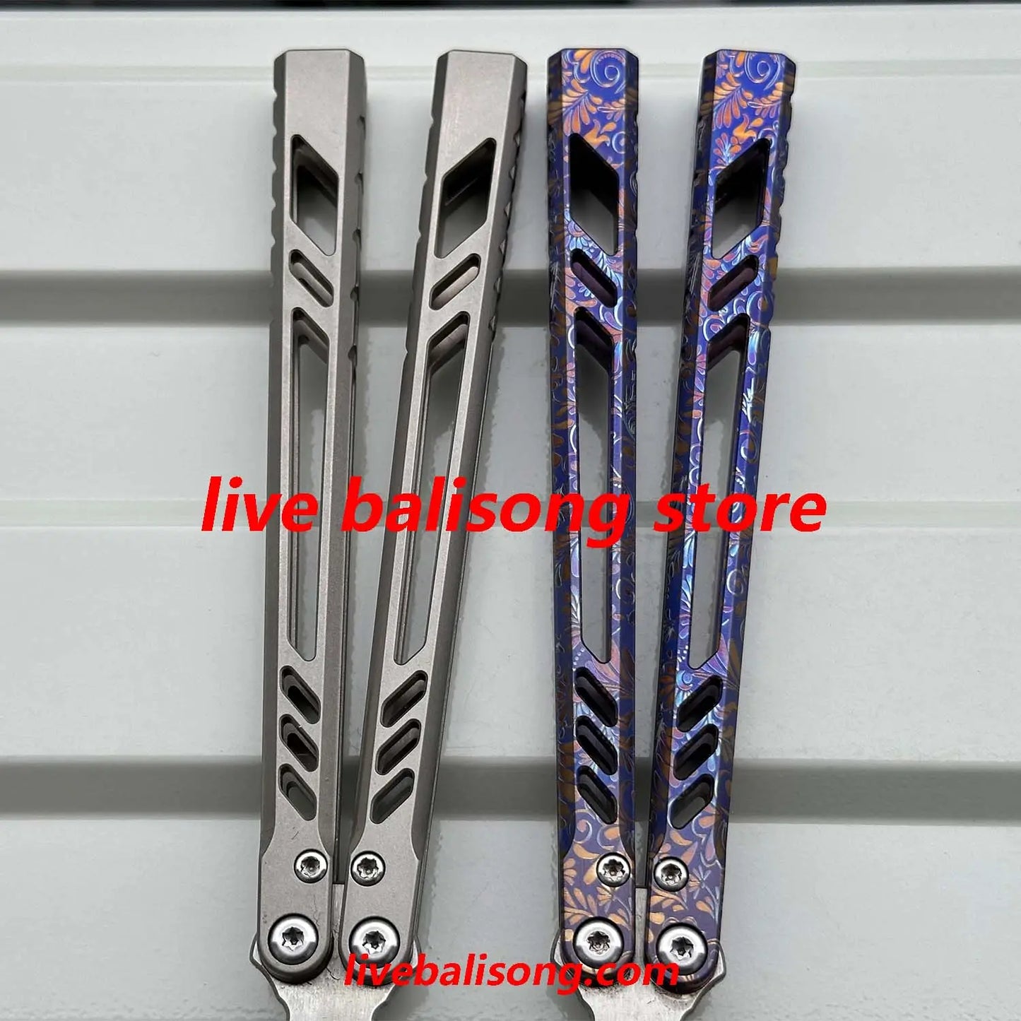 BaliX Ti Barebones Balisong Clone Titanium Handle Bushing System livebalisong