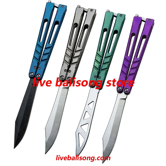 New Theone CHAB V2 Channel Alpha Beast Balisong Clone Titanium Handle livebalisong