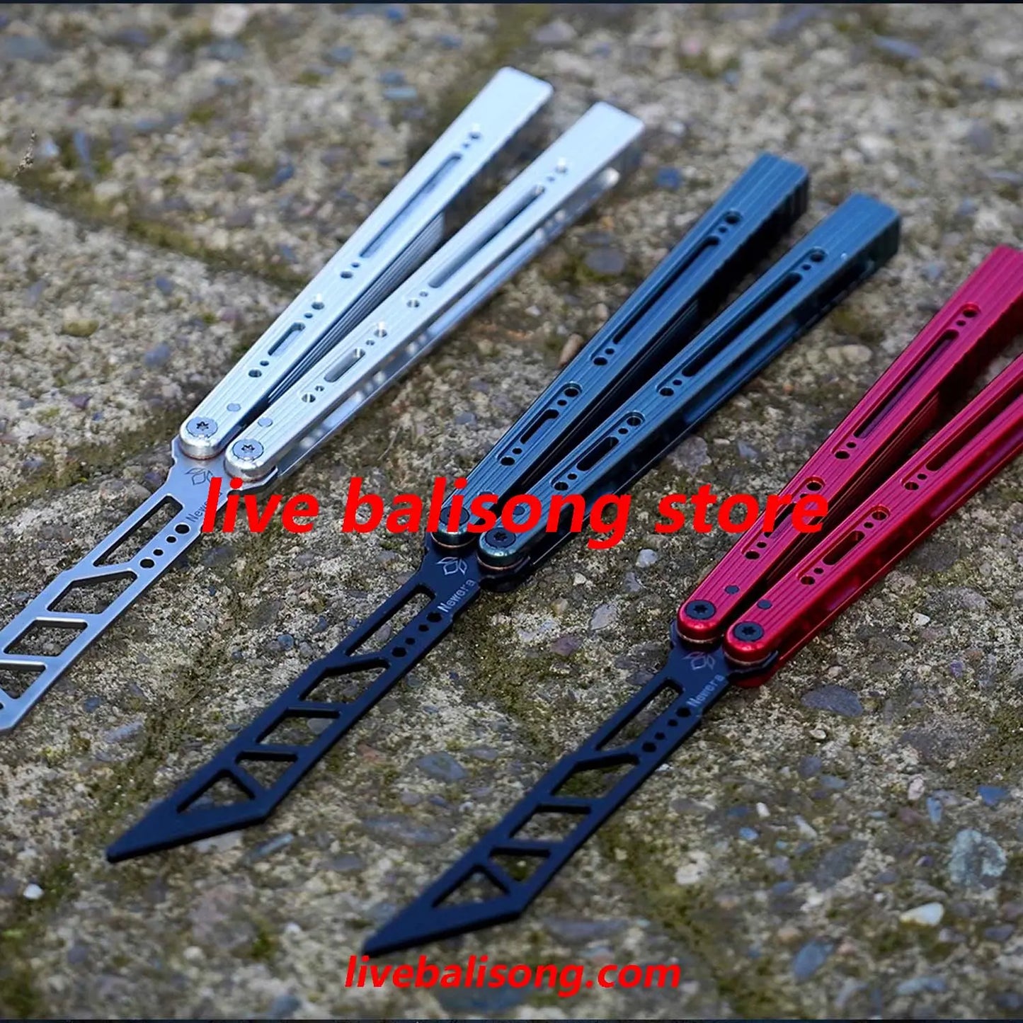 Newera Sunshine Original Balisong 7075 Aluminum Handle Bushing System livebalisong